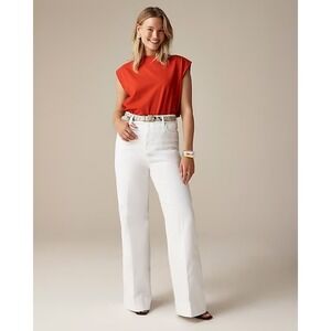 J.Crew Wide-leg denim trouser in white‎ 33